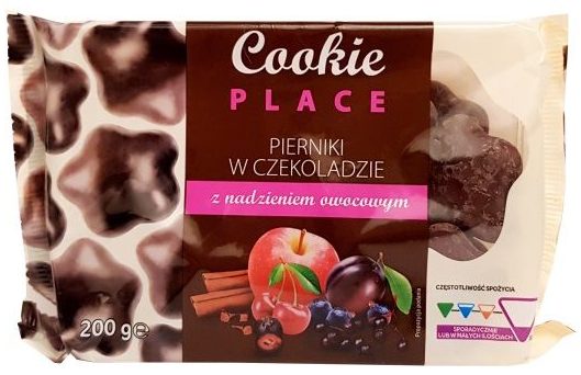 Carrefour Cookie Place, Lambertz Pierniki w czekoladzie z nadzieniem owocowym, copyright Olga Kublik