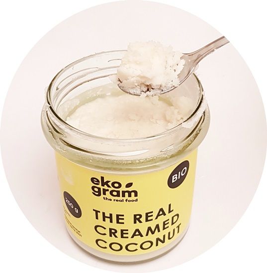 Eko gram, The Real Creamed Coconut ekologiczna pasta kokosowa, mus kokosowy, miąższ kokosowy, masło kokosowe, copyright Olga Kublik