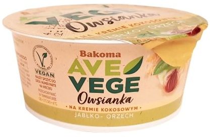 Bakoma, Ave Vege Owsianka na kremie kokosowym jabłko-orzech, copyright Olga Kublik