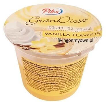 Pilos, GranDioso Vanilla Flavour waniliowy deser z bitą śmietaną Lidl, copyright Olga Kublik