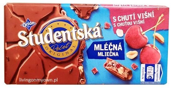 Nestle, Orion Studentska mleczna czekolada z wiśniami, czekolada z Czech, copyright Olga Kublik