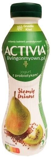 Danone, Activia Siemię lniane Gruszka Kiwi jogurt pitny z probiotykami, copyright Olga Kublik