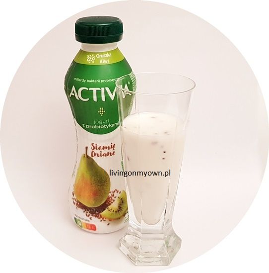 Danone, Activia Siemię lniane Gruszka Kiwi jogurt pitny z probiotykami, copyright Olga Kublik