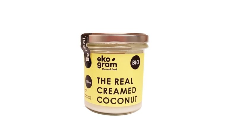 Eko gram, The Real Creamed Coconut ekologiczna pasta kokosowa, mus kokosowy, miąższ kokosowy, masło kokosowe, copyright Olga Kublik